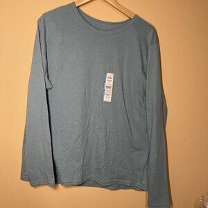 Time‎ & Tru XXXL/3XG Light Blue Long Sleeve Crew Neck Tee Shirt